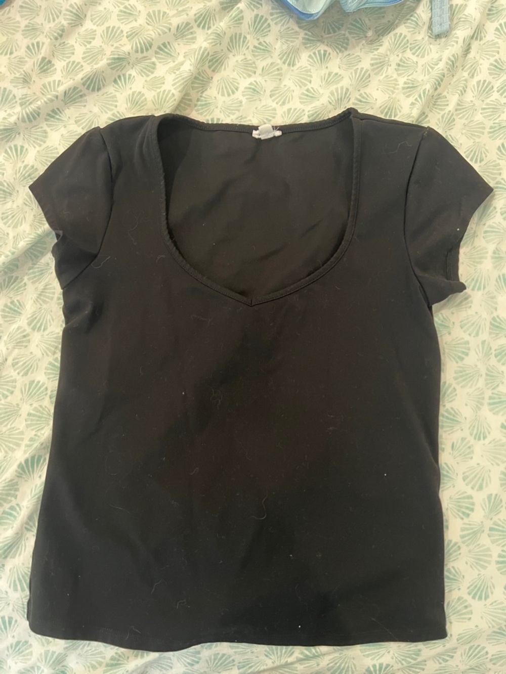 garage black scoop neck T-shirt